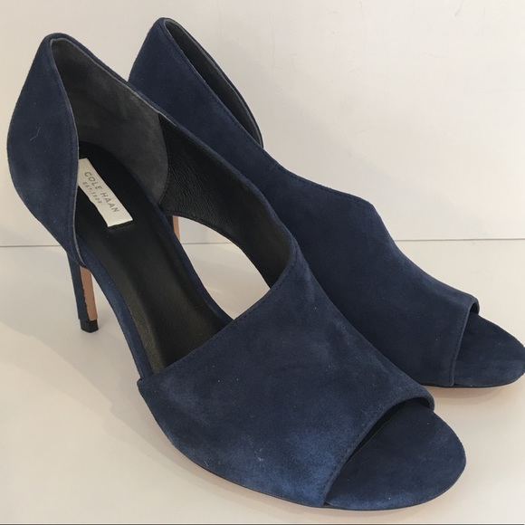 Cole Haan | NIB Navy Suede Viveca Heels Size 7.5 - Picture 3 of 8